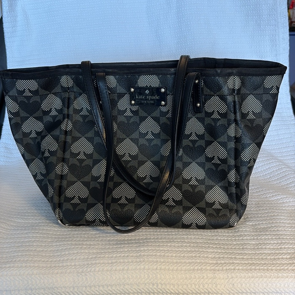 Kate Spade Black and White Tote with Structured Design